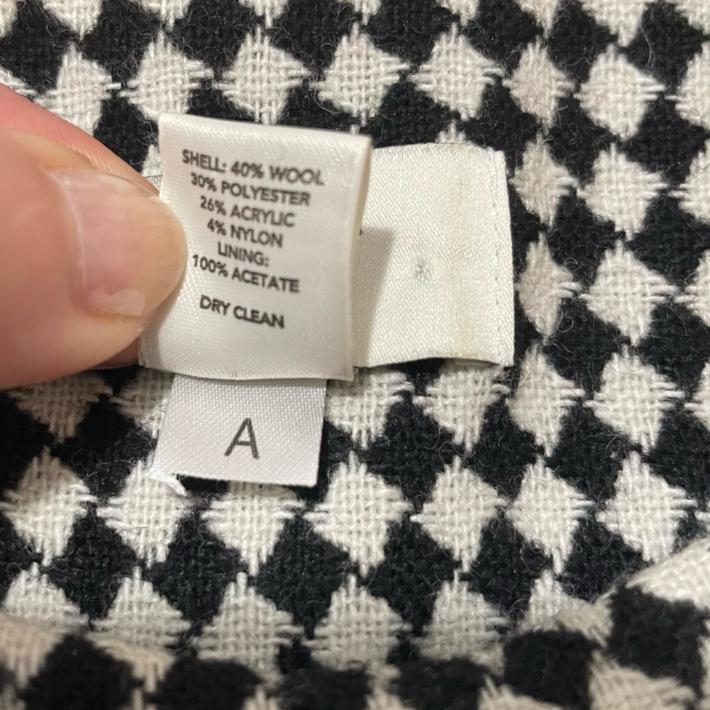 Black & White Checkered Cape Jacket - Picture 6 of 10